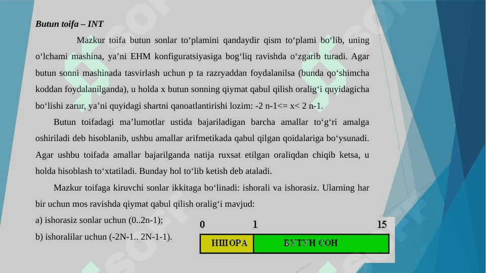 MA'LUMOTLAR TUZILMALARINING UMUMIY KOʻRINISHLARI 8