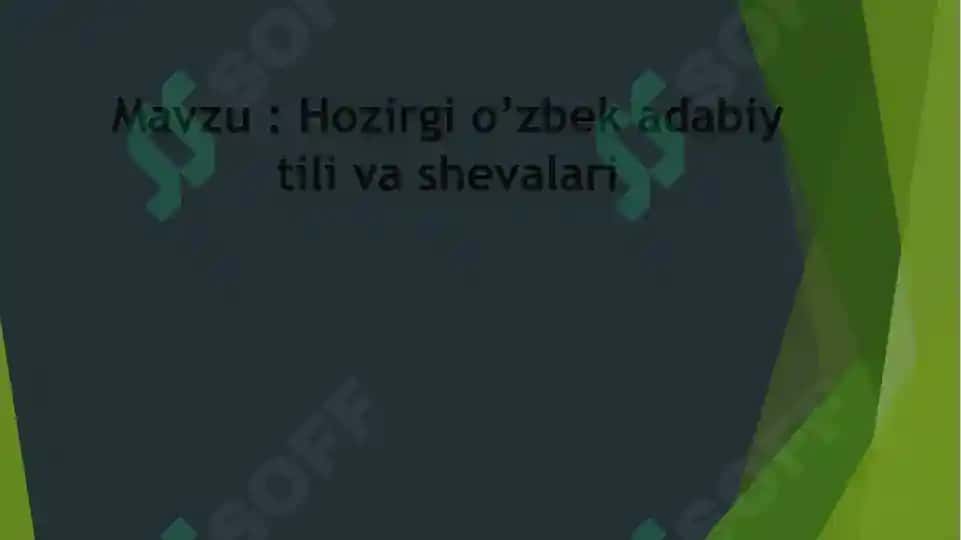 Prezentatsiya mahsuloti "Hozirgi O'zbek adabiy tili va shevalarlari" 2
