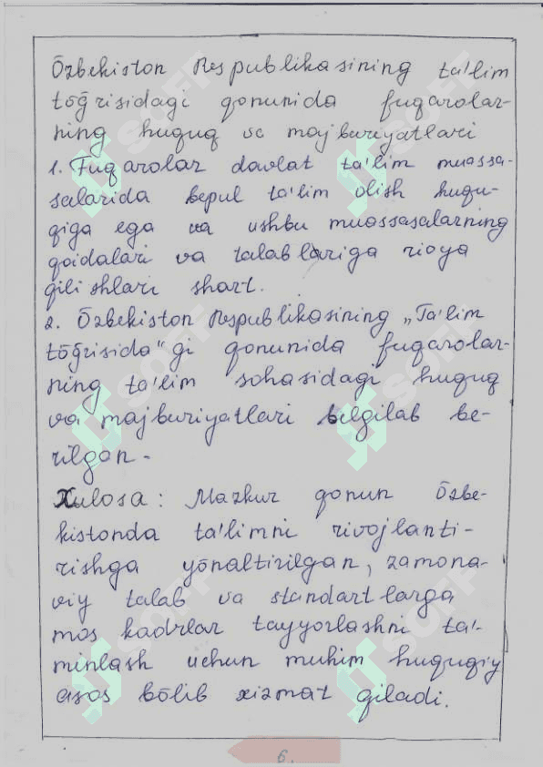 O'zbekiston Respublikasi ta'lim to'g'risidagi qonuni 5