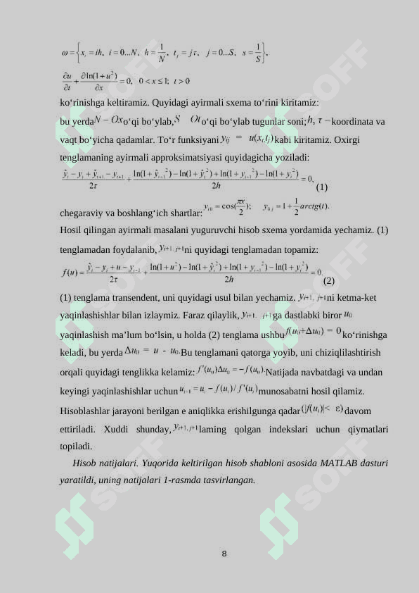 GIPERBOLIK SISTEMALARGA QO`YILGAN KOSHI MASALASI VA ARALASH MASALALARI 8