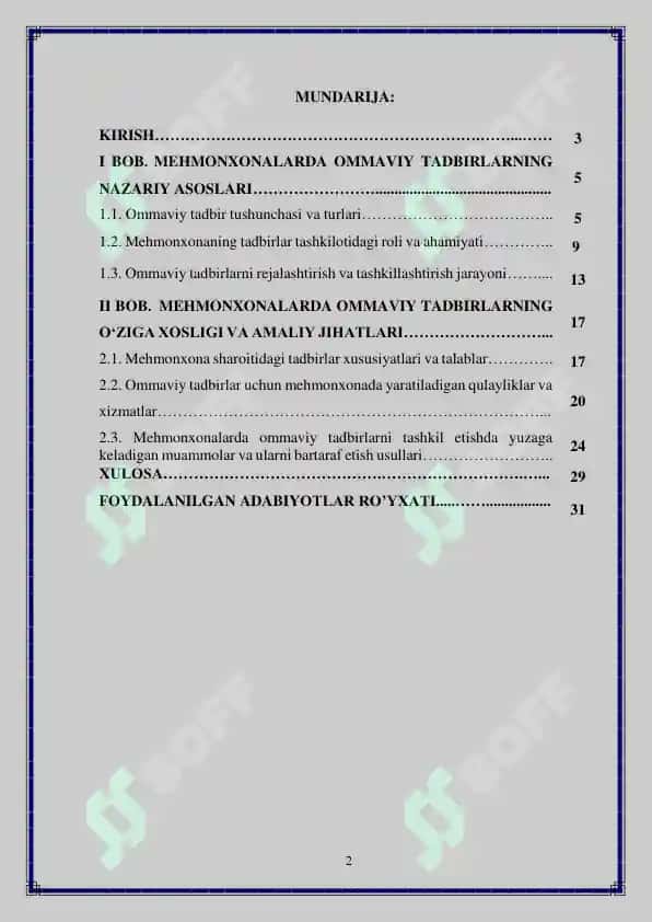 Mehmonxonalarda tashkil etiladigan ommaviy tadbirlarning o ziga xosligi 2