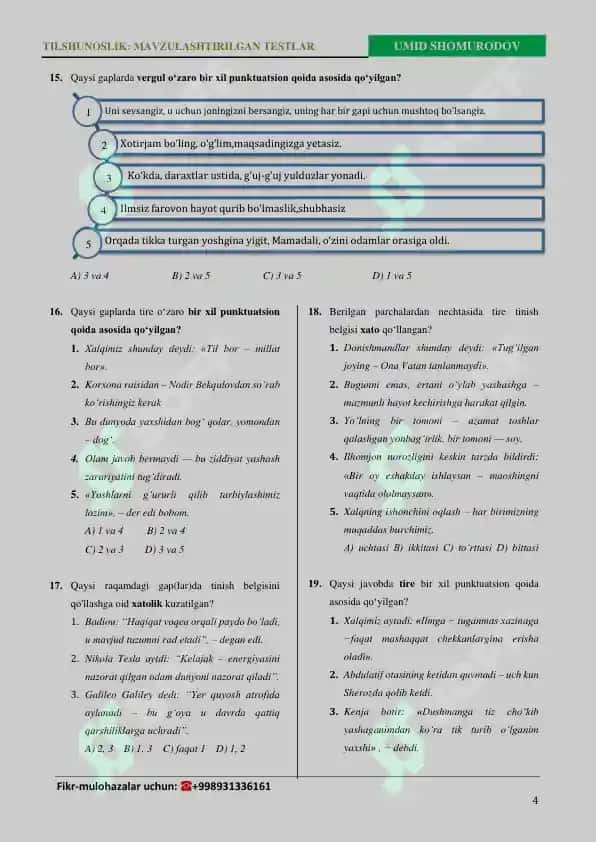 Tinish belgisi test 4