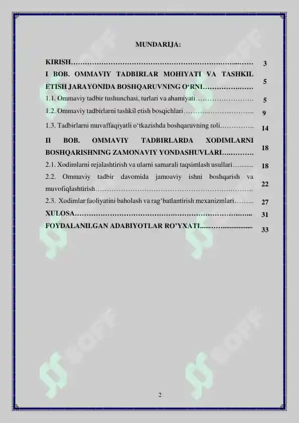 Ommaviy tadbirlarda xodimlarni boshqarish 2
