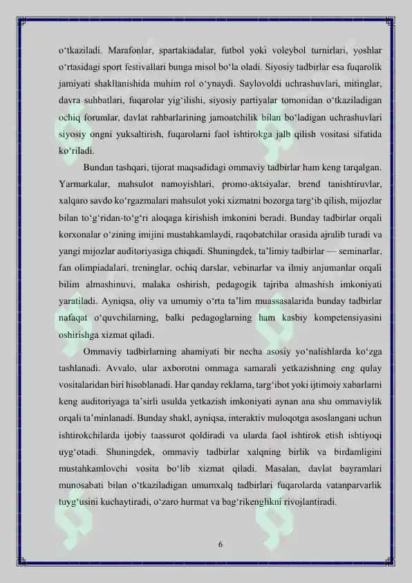 Ommaviy tadbirlarda xodimlarni boshqarish 6
