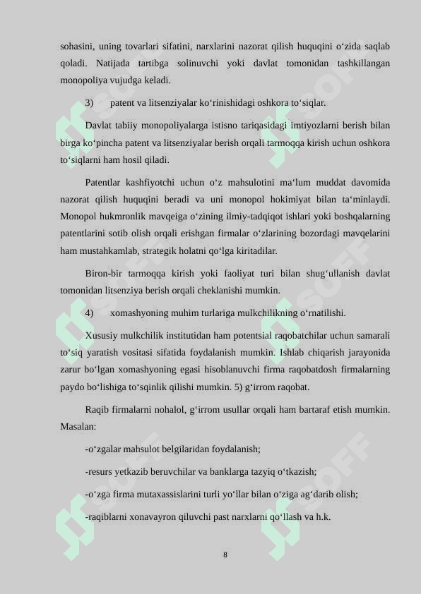 Monopoliyani davlat tomonidan tartibga solish mexanizmlari 8