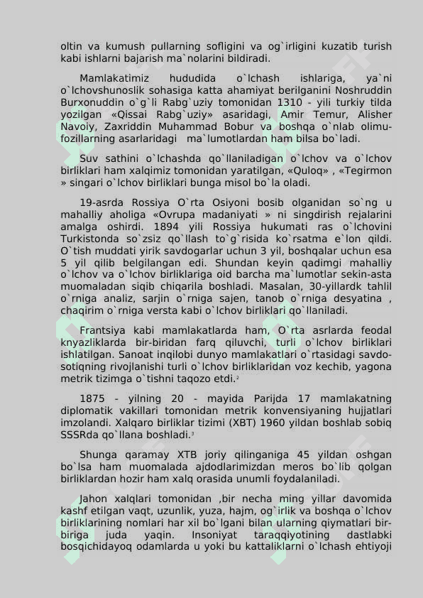 Metralogiya Fani maqsad va vazifalari 4