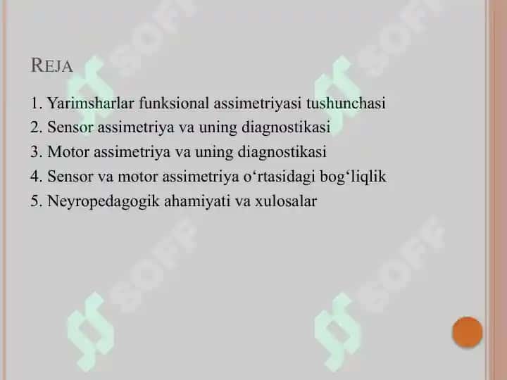 Bosh miya yarimsharlari sensor hamda mator assimetriyasini diagnostika qilish. 2