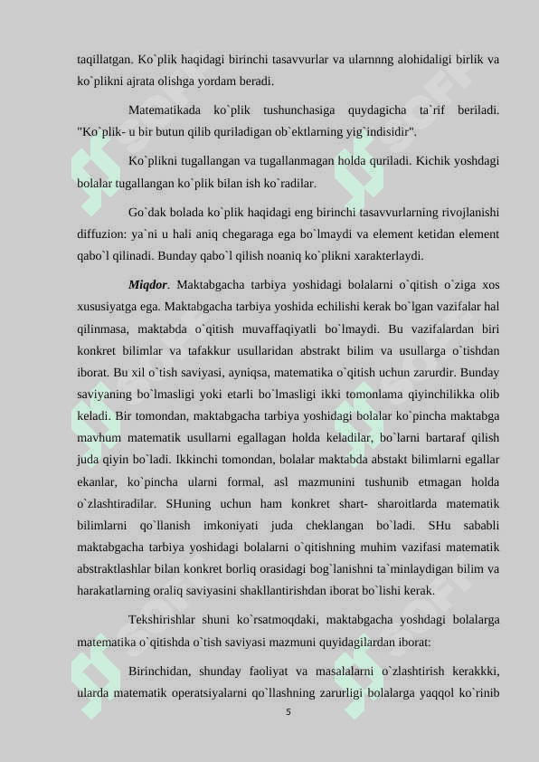 Maktabgacha katta yoshdagi bolalarda miqdor haqidagi tasavvurni shakillantirish 5