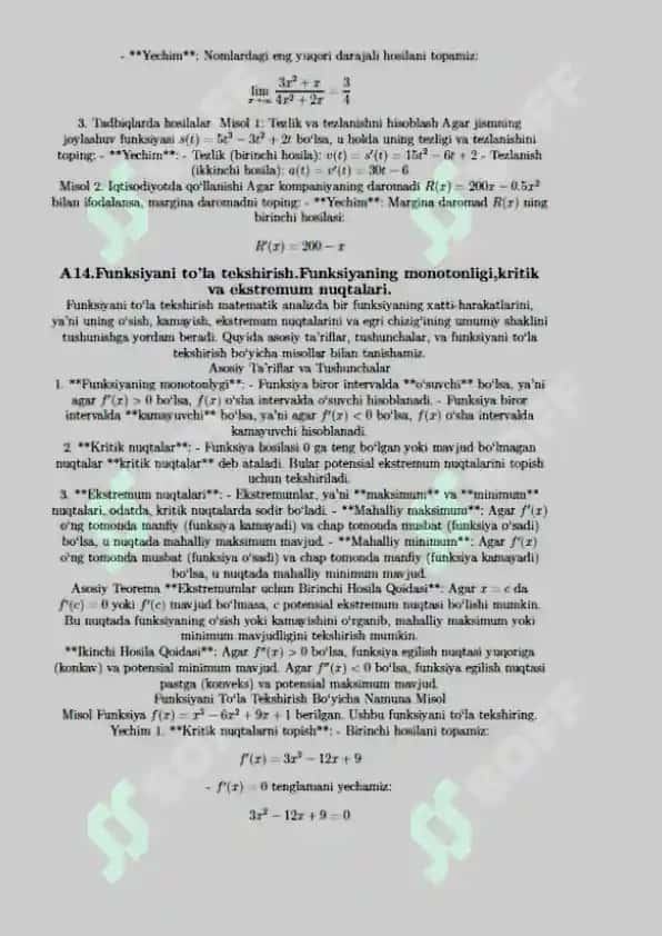 Ko'p o'zgaruvchili funksiya xususiy hosilasi va differensiali 4