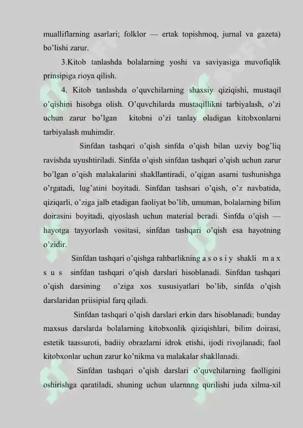 Sinfdan tashqari o’qish usuliyoti 3