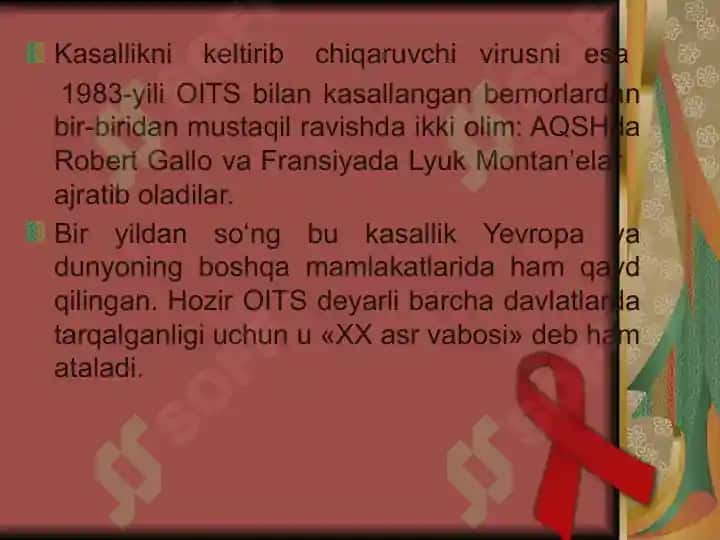OITS (Orttirilgan Immunitet Tanqisligi Sindromi) 8