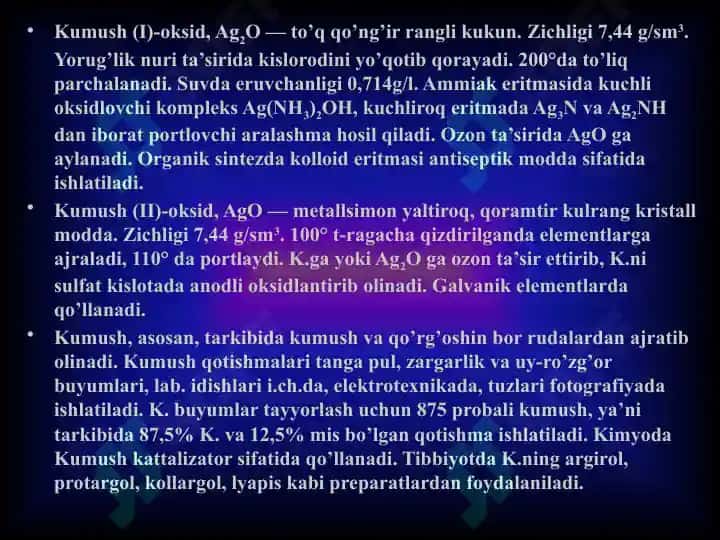 Kumush elementi 8