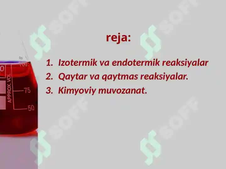 Izotermik va  endotermik  reaksiyalar  Qaytar va qaytmas reaksiyalar. 2