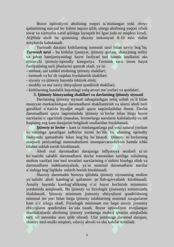 Aholi daromadlari va davlatning ijtimoiy siyosati 6