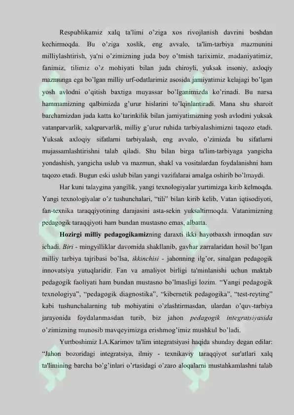 Tabiatshunoslik fanini o’qitishda ta'lim integratsiyasi va innovatsiyasi. 2