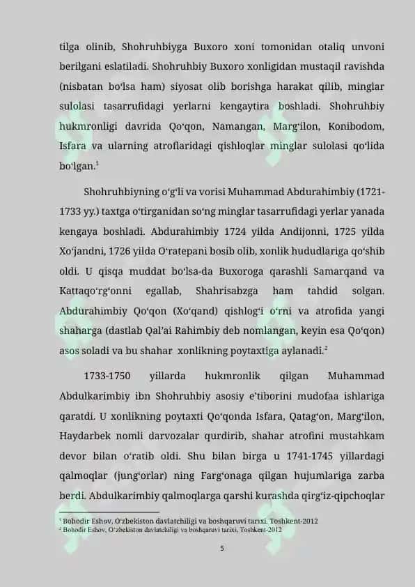 Qo'qon xonligi madaniy hayoti va uning taraqqiyoti xususiyatlari 5