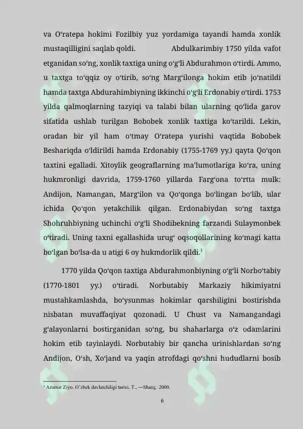 Qo'qon xonligi madaniy hayoti va uning taraqqiyoti xususiyatlari 6