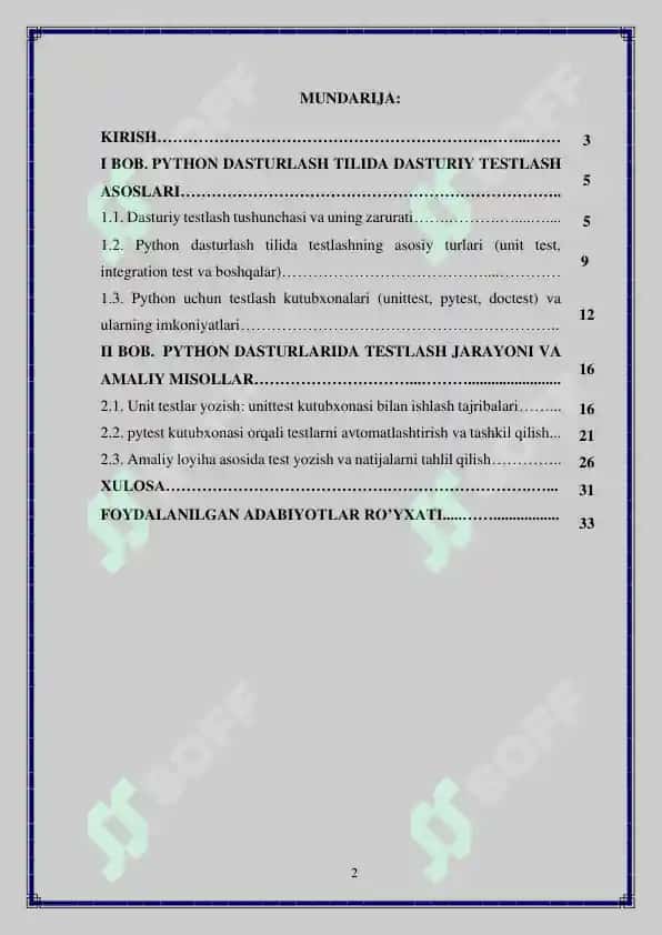 Python'da dasturiy testlar 2