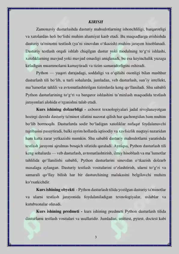 Python'da dasturiy testlar 3