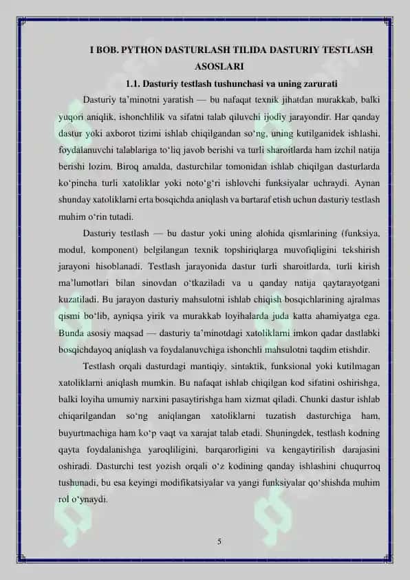 Python'da dasturiy testlar 5