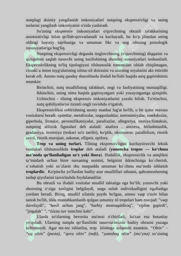 TILNING TASVIRIY VOSITALARI VA NUTQ MADANIYATI USLUBIY FIGURALAR 2