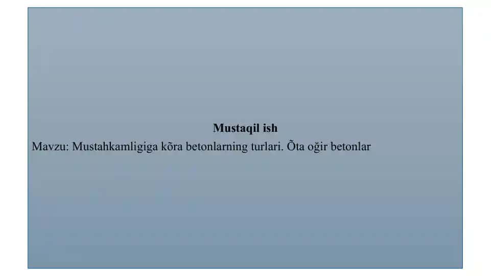 Mustaqil ish