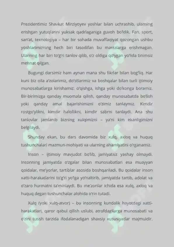 "Kelajak soati" darsining 9-11 sinf mashg'ulot ssenariysi 2