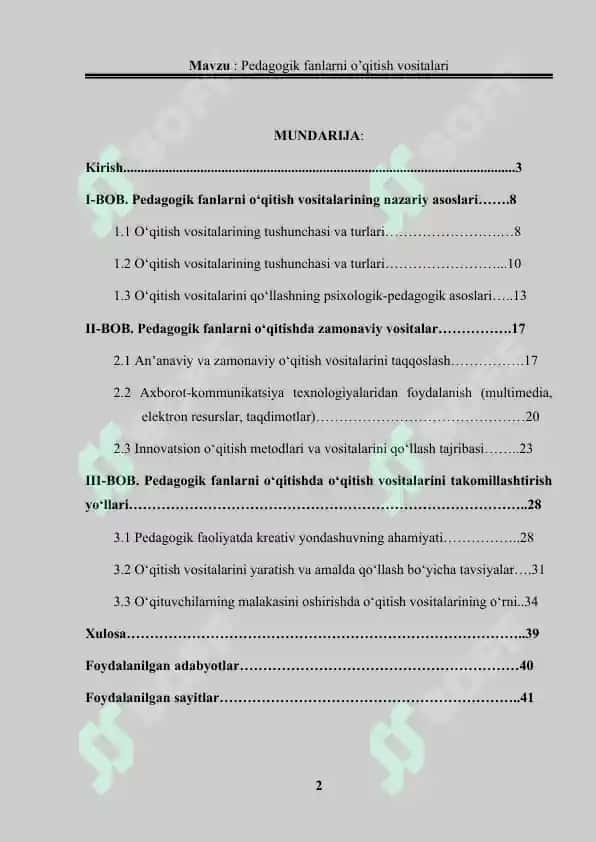 Pedagogik fanlarni o‘qitish vositalari 2