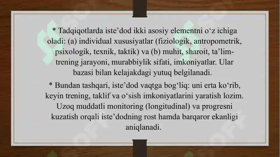 Jamoaviy sport turlarida Iste’dodli sportchilarni aniqlash usullari 7