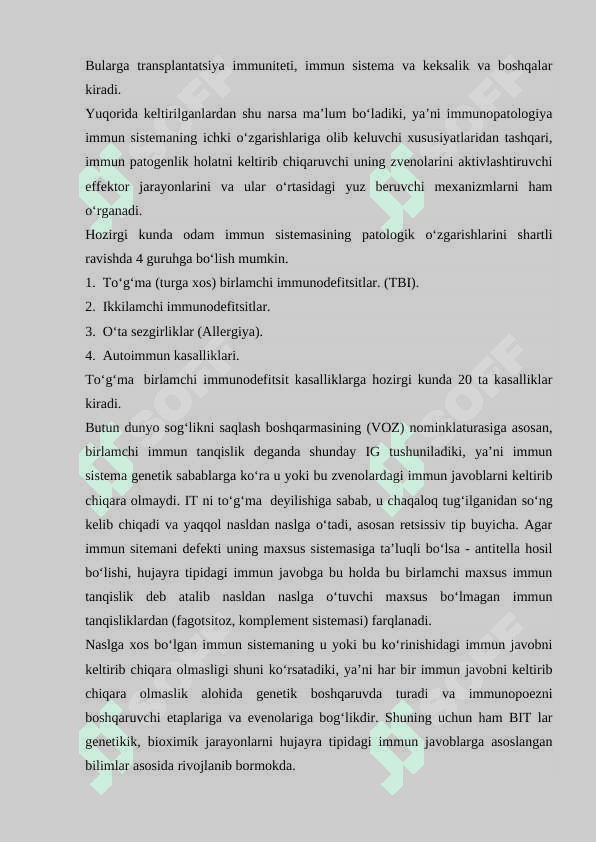 Immunopatologik reaksiyalar va immunodefitsit holatlari 2