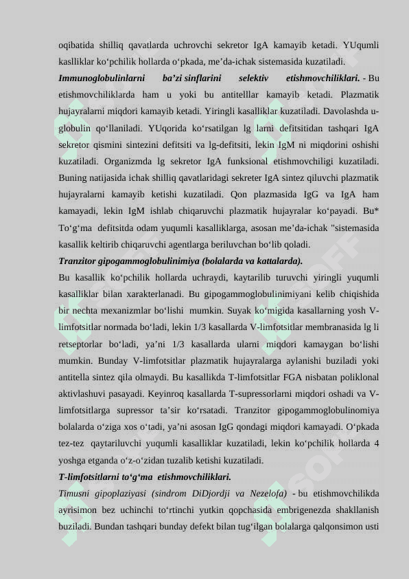 Immunopatologik reaksiyalar va immunodefitsit holatlari 7