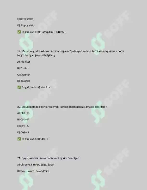 Agros test javoblari. Davlat xizmatchisi yangi 7