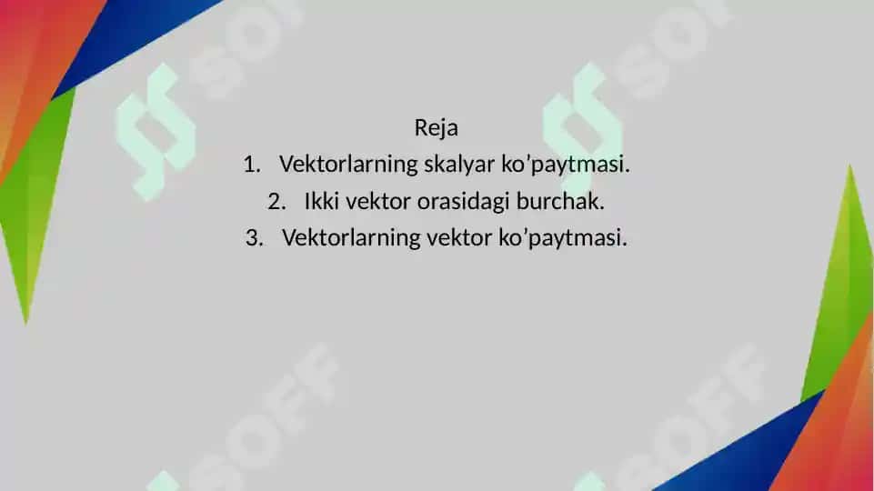 Vektorlar algebrasi 2
