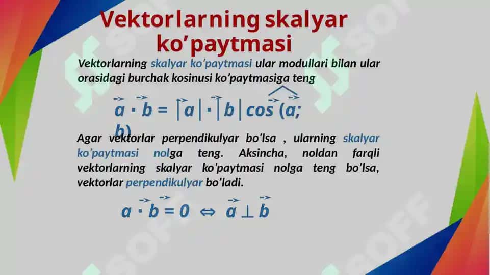 Vektorlar algebrasi 3