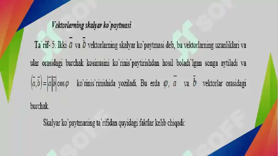 Vektorlar algebrasi 5
