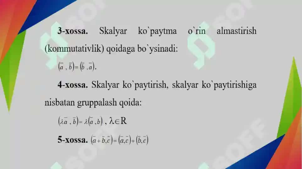 Vektorlar algebrasi 7