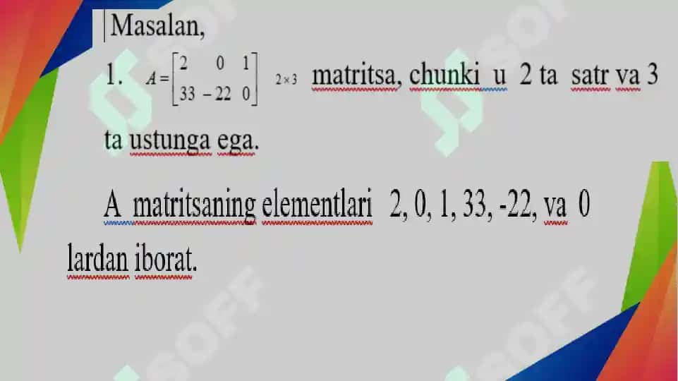 Matritsalar algebrasi 5