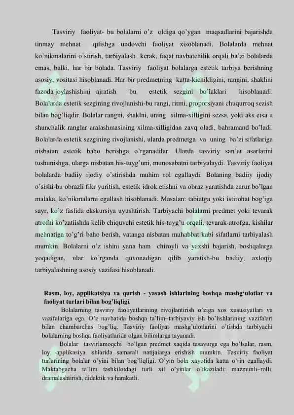 Maktabgacha yoshdagi bolalarni tasviriy san’at asarlari bilan tanishtirish 4