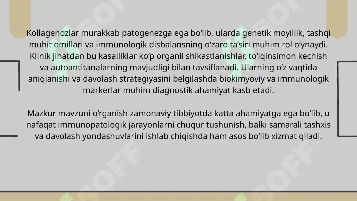 Kollagenozlar patogenezi va tashxisi 3