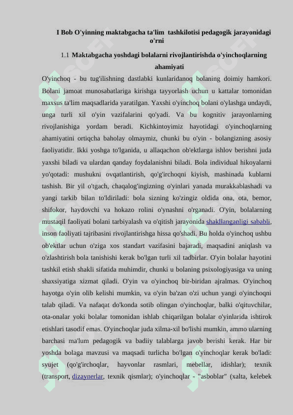 Oʻyinchoq turlari oʻyinchoqqa qoʻyiladigan talablar 5
