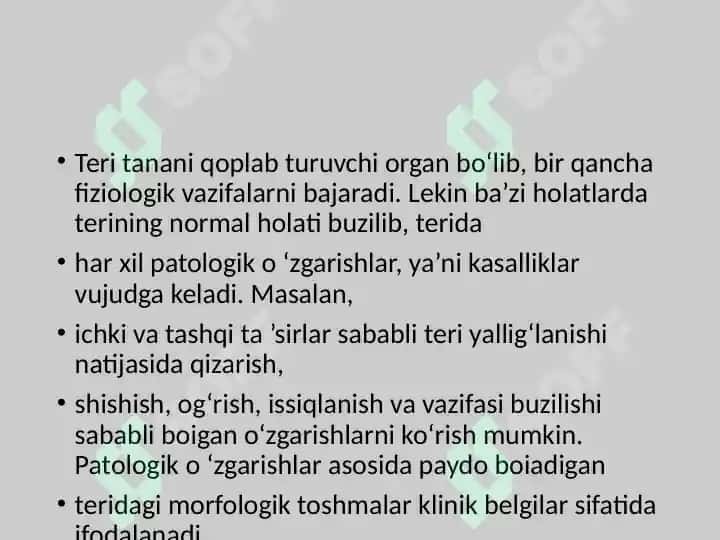 Teri kasalliklari. Morfologik elementlar. birlamchi va ikkilamchi. 2