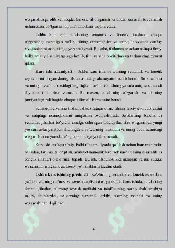 Semasiologiya: Soʻzlarning semantik va fonetik aspektlari 4