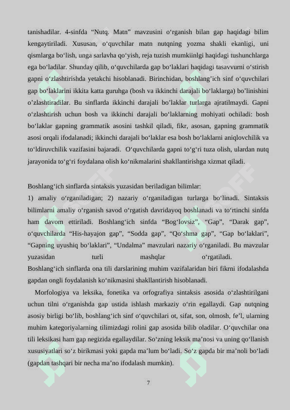 Savod oʻrgatish davrida gap ustida ishlash 7
