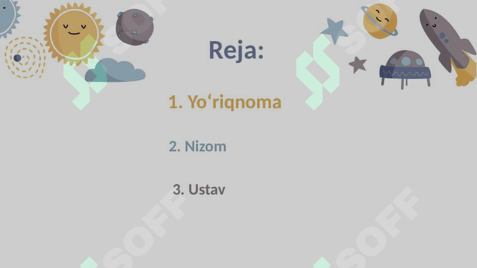 Yoʻriqnoma, nizom ustav 2