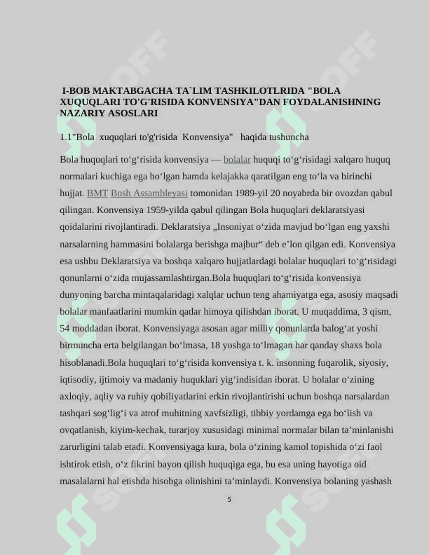 Maktabgacha taʼlim tashkilotlarida bola huquqlari toʻgʻrisidagi konvensiyadan foidalanish 5