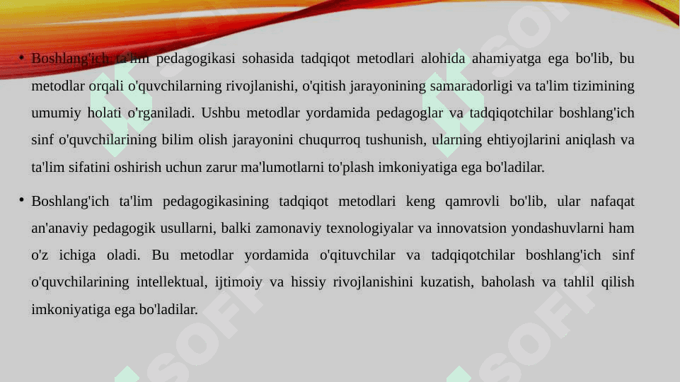 Boshlang'ich ta'lim pedagogikasining tadqiqot metodlari. 2