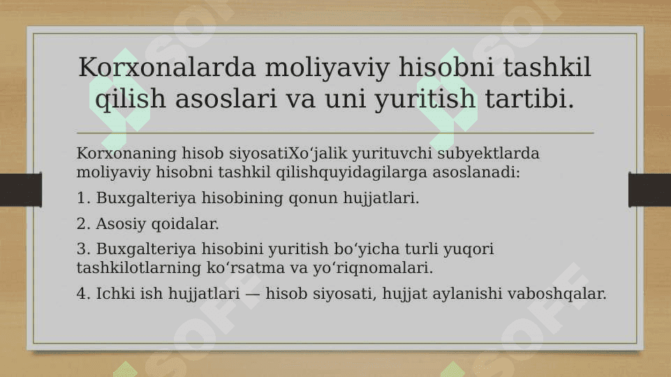 Moliyaviy hisob yuritish va hisobotni tuzishni tashkil qilish 4