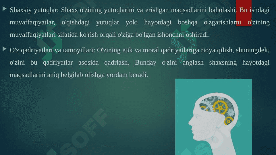 Shaxsning o'z - o'ziga baho berish mezonlari. 4