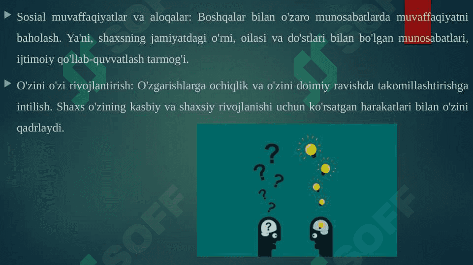 Shaxsning o'z - o'ziga baho berish mezonlari. 5