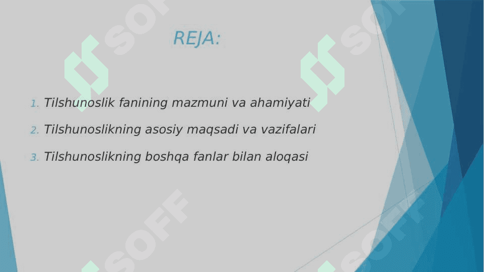 Tilshunoslik fanining oʼrganish obyekti. Tilning paydo boʼlishi. Tillarning oʼzaro munosabatlari va rivojlanish qonuniyatlari 2